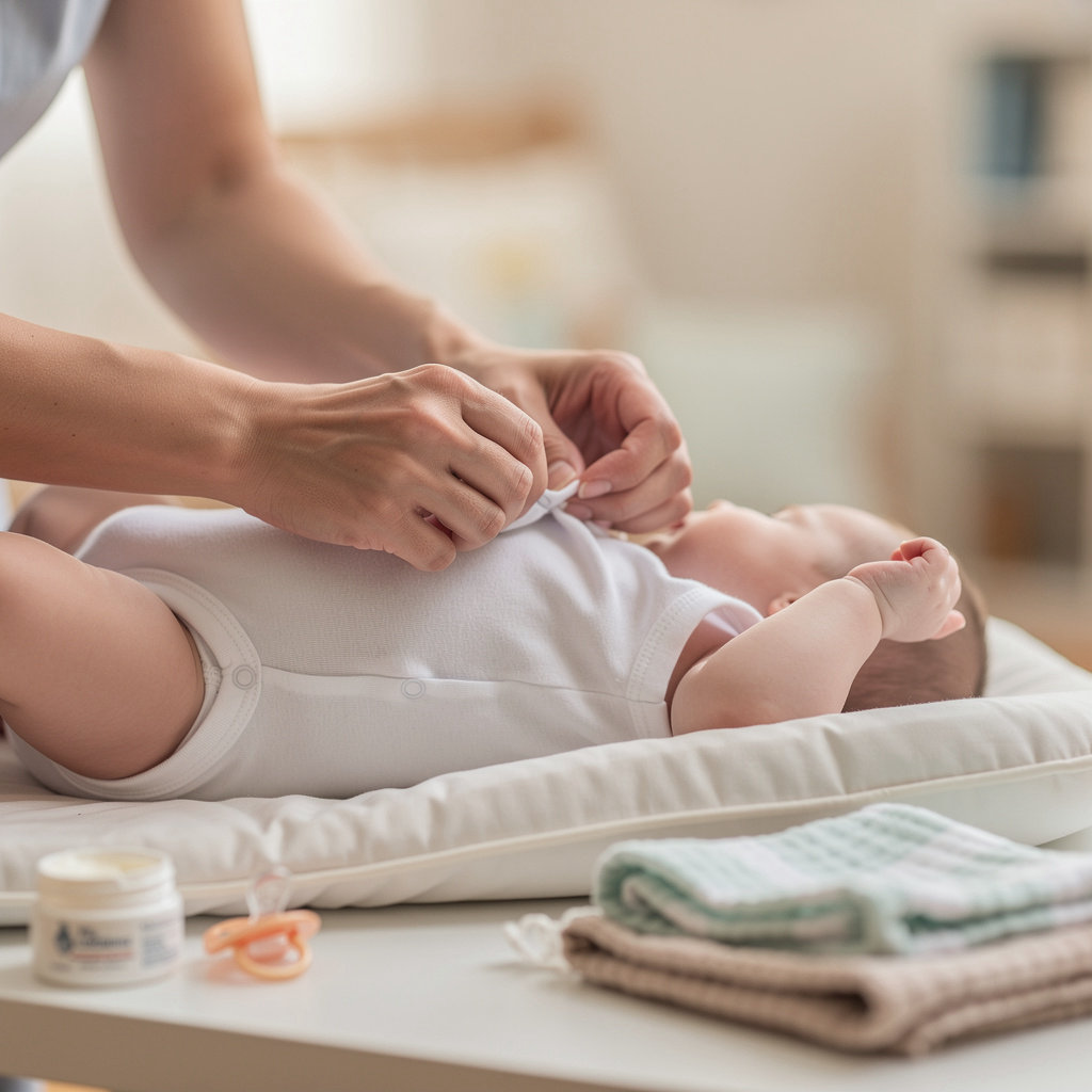 Vista Del Cerro Family Day Care & Preschool nurturing caregiver gently interacting with an infant in a safe, bright Del Cerro childcare environment